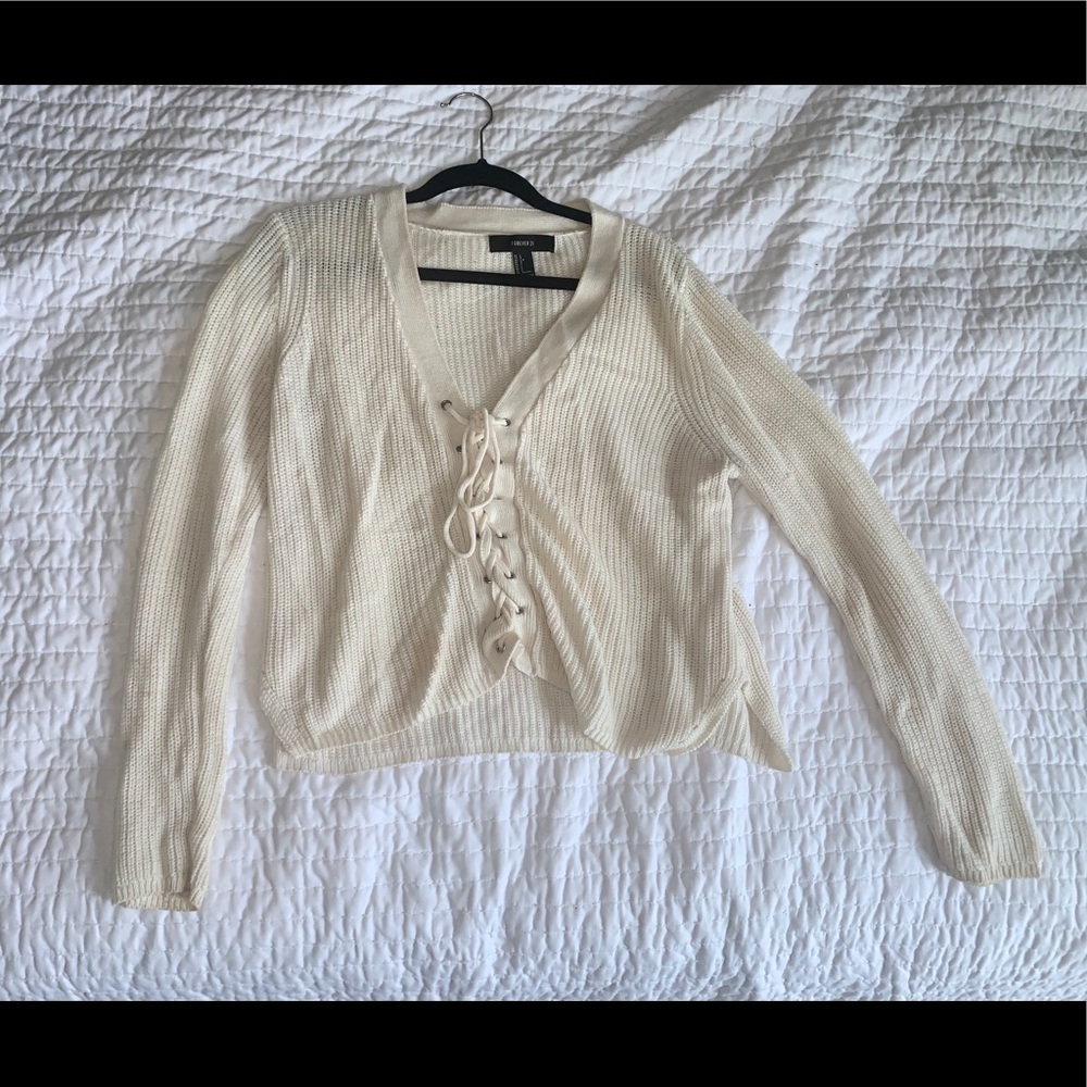 Knit white sweater